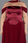 Burgundy Long Chiffon Plus Size Evening Dress ABU5551