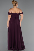 Long Purple Chiffon Plus Size Evening Gown ABU6646