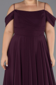 Long Purple Chiffon Plus Size Evening Gown ABU6646