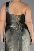 Long Olive Drab Chiffon Plus Size Evening Dress ABU6631