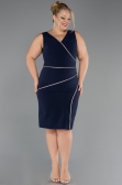 Midi Navy Blue Plus Size Cocktail Dress ABK2676