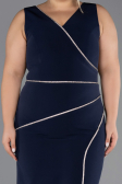 Midi Navy Blue Plus Size Cocktail Dress ABK2676