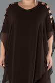 Brown Chiffon Formal Plus Size Dress ABT080