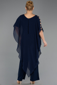 Navy Blue Chiffon Formal Plus Size Dress ABT080