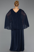 Long Navy Blue Stony Plus Size Evening Dress ABU6653