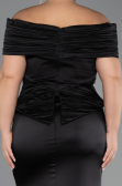 Black Long Satin Oversized Evening Dress ABU5878