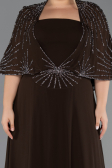Long Brown Chiffon Formal Plus Size Dress ABU6529