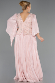 Long Powder Color Chiffon Plus Size Evening Gown ABU6619