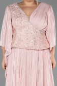 Long Powder Color Chiffon Plus Size Evening Gown ABU6619