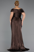Long Brown Chiffon Formal Plus Size Dress ABU6604
