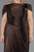 Long Brown Chiffon Formal Plus Size Dress ABU6604