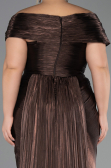 Long Brown Chiffon Formal Plus Size Dress ABU6604