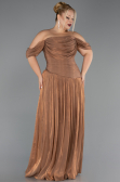 Long Copper Chiffon Plus Size Evening Gown ABU6603