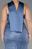Long Indigo Beaded Plus Size Evening Dress ABU6258