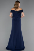 Long Navy Blue Formal Plus Size Dress ABU6103