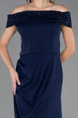 Long Navy Blue Formal Plus Size Dress ABU6103