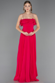 Fuchsia Strapless Long Chiffon Prom Gown ABU4866