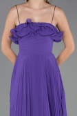 Purple Strapless Long Chiffon Prom Gown ABU4866