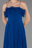 Sax Blue Strapless Long Chiffon Prom Gown ABU4866