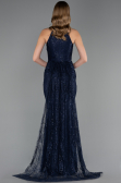 Long Navy Blue Dantelle Evening Dress ABU6084