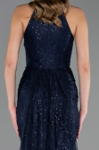 Long Navy Blue Dantelle Evening Dress ABU6084