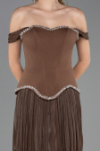 Long Brown Chiffon Evening Dress ABU6203