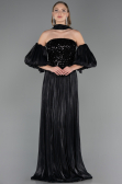 Long Black Chiffon Evening Dress ABU6533