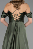 Long Olive Drab Satin Evening Dress ABU4703