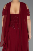 Long Burgundy Chiffon Plus Size Evening Gown ABU6684