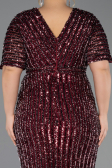 Midi Burgundy Plus Size Cocktail Dress ABK2704