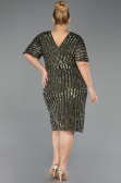 Midi Olive Drab Plus Size Cocktail Dress ABK2704