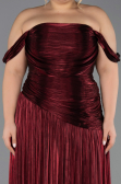 Long Burgundy Chiffon Plus Size Evening Gown ABU6685