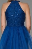 Mini Saks Mavi Mezuniyet Elbisesi ES3578
