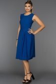 Saks Mavi Dekoltesiz Elbise D9215