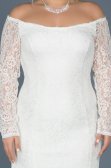 Long White Plus Size Dress ABU011