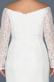 Long White Plus Size Dress ABU011