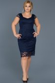 Short Navy Blue Oversized Evening Dress ABK010