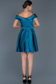 Short Oil Green Satin Invitation Dress ABK309
