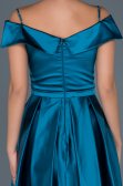 Short Oil Green Satin Invitation Dress ABK309