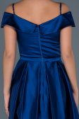 Short Sax Blue Satin Invitation Dress ABK309