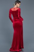 Long Red Velvet Evening Dress ABU527
