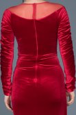 Long Red Velvet Evening Dress ABU527