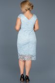 Short Blue Oversized Evening Dress ABK010