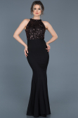 Long Black-Salmon Mermaid Evening Dress ABU608