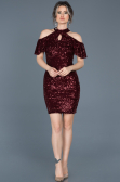 Short Burgundy Invitation Dress ABK323