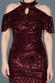 Short Burgundy Invitation Dress ABK323