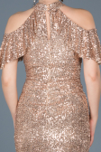 Short Gold Invitation Dress ABK323