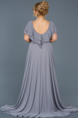 Long Grey Plus Size Evening Dress ABU032