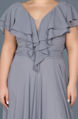 Long Grey Plus Size Evening Dress ABU032