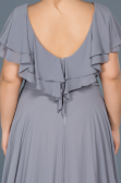 Long Grey Plus Size Evening Dress ABU032